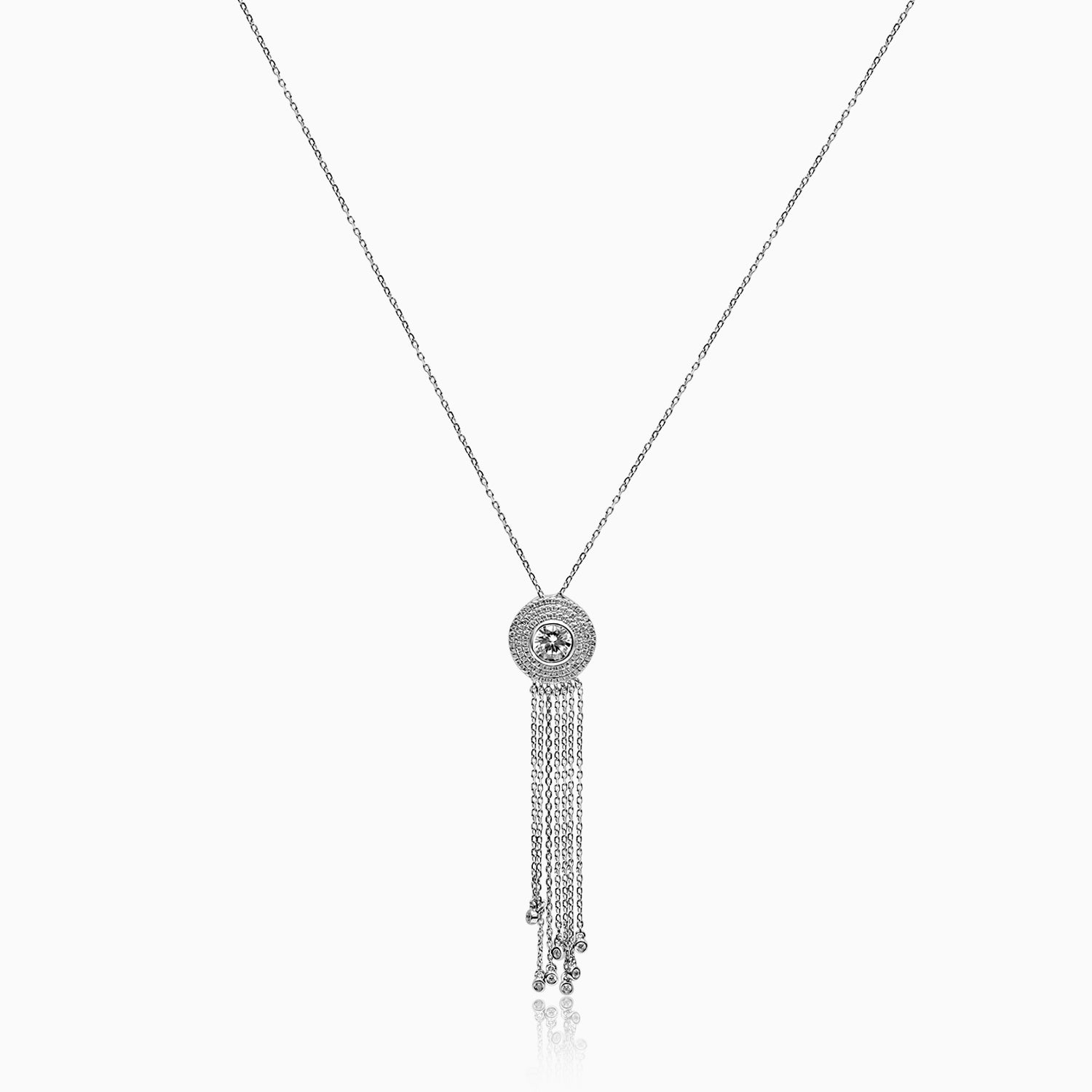 Silver Euphoric Solitaire Chimes Necklace