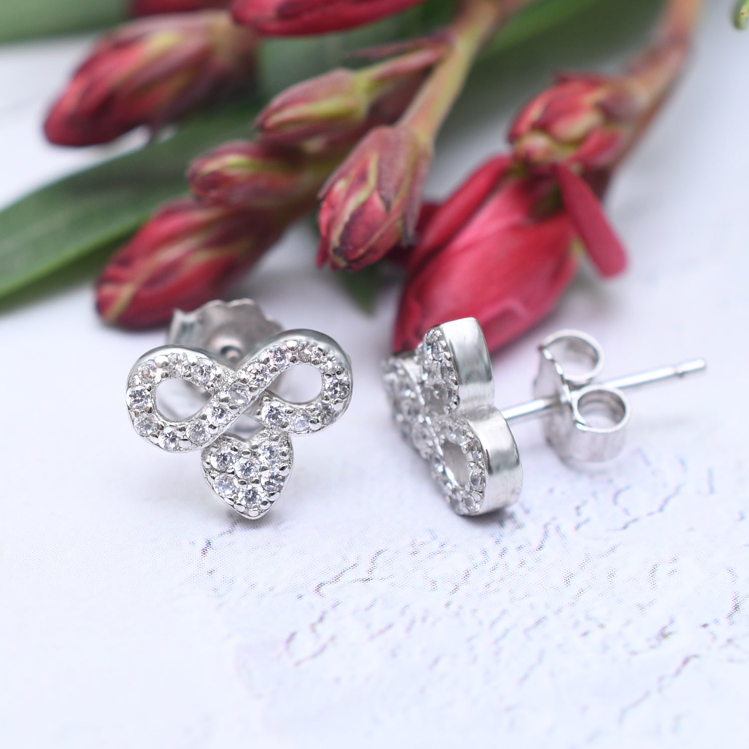 Sparkling infinity deals stud earrings