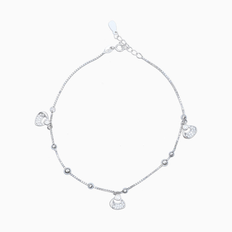 Silver Princess Charm Anklet - Main Image
