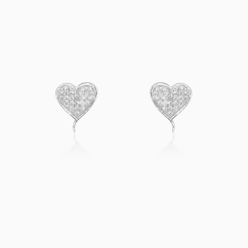 Silver Classic Heart Stud Earrings