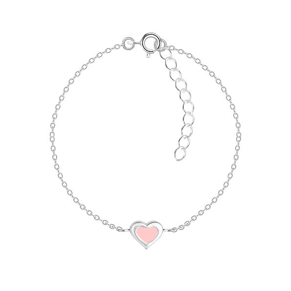 Silver kids Blush Heart Bracelet