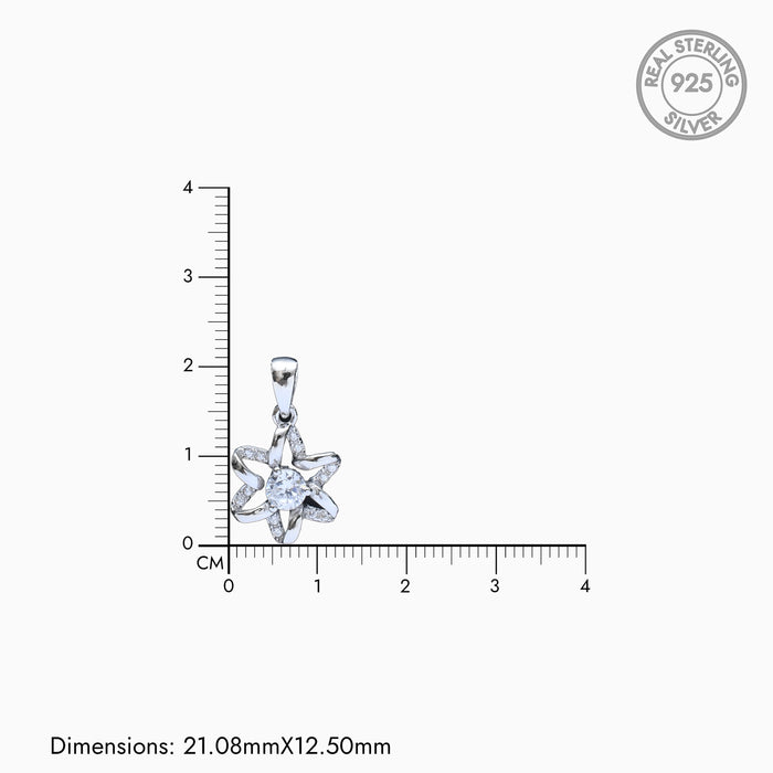 Silver Zircon Floral Highlight Pendant