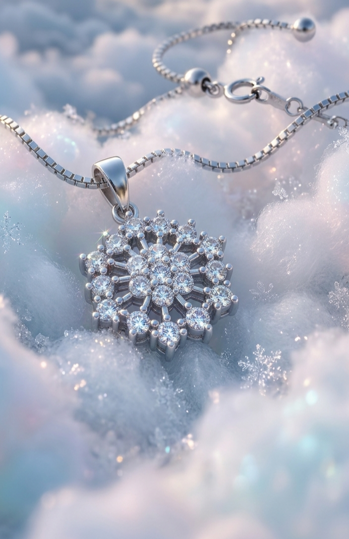 Silver Classic Snowflake Pendant