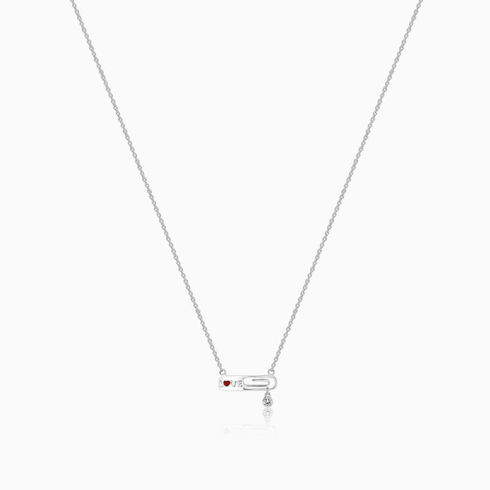 Silver Love Clip Necklace