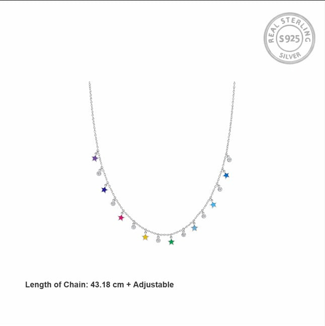 Silver Stellar Prism Star Necklace