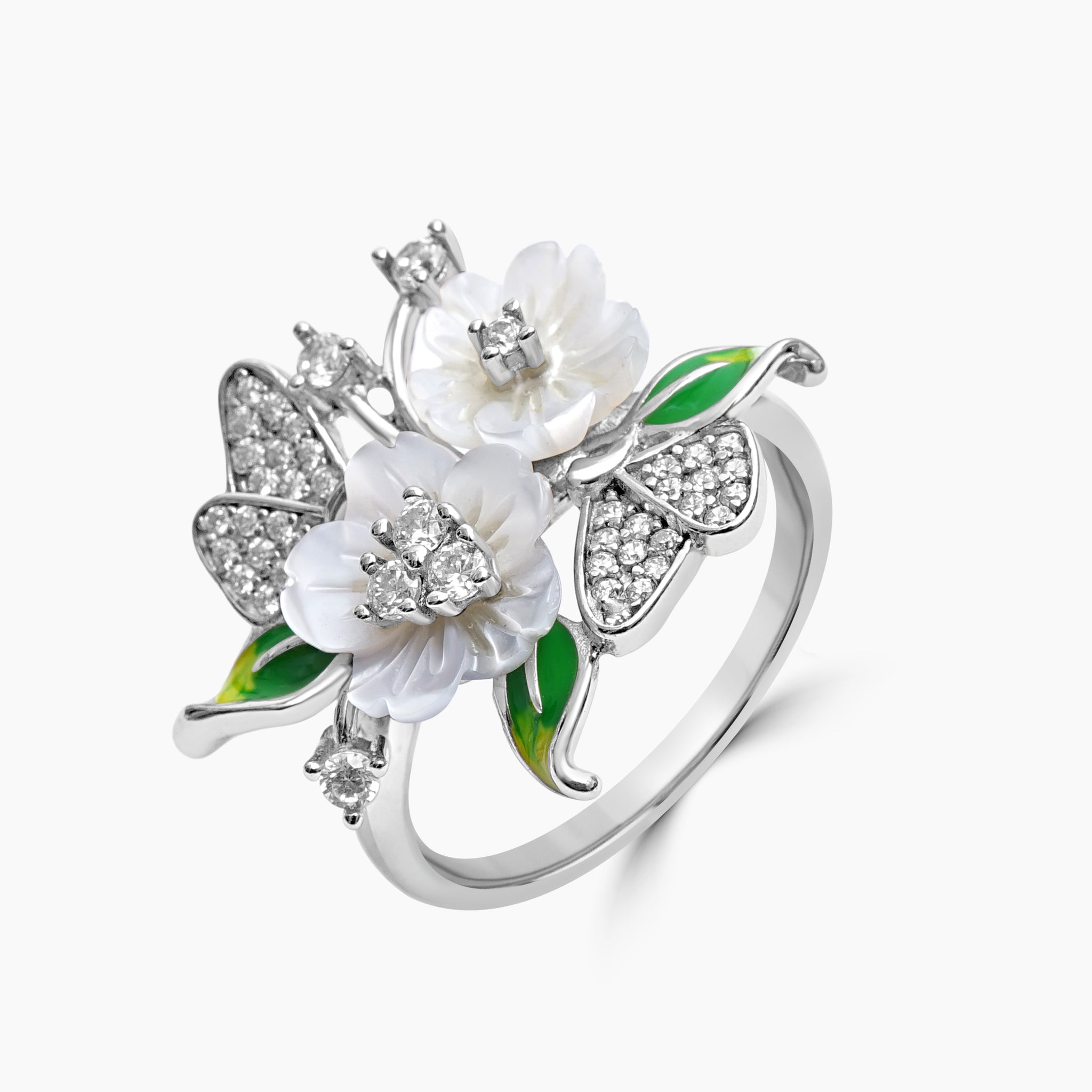 Silver Butterfly Garden Whispers Ring