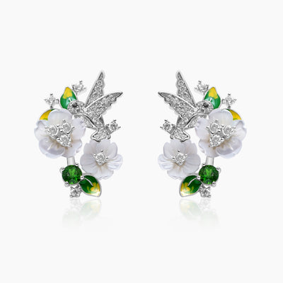 Silver Elysian Nectar Blossom Earrings