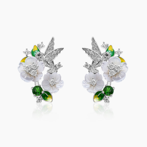 Silver Elysian Nectar Blossom Earrings