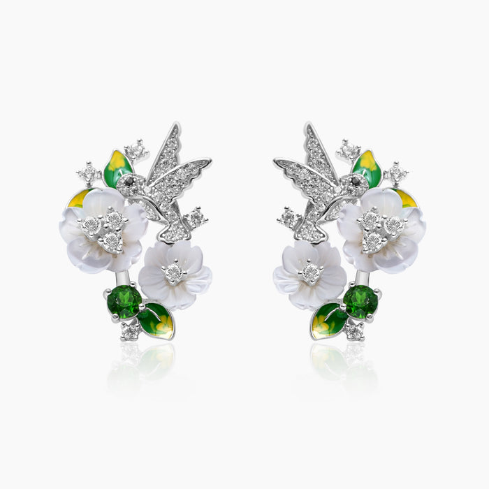 Silver Elysian Nectar Blossom Earrings