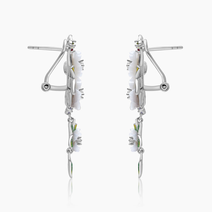 Silver Floral Elegance Enchanted Blossom Earrings
