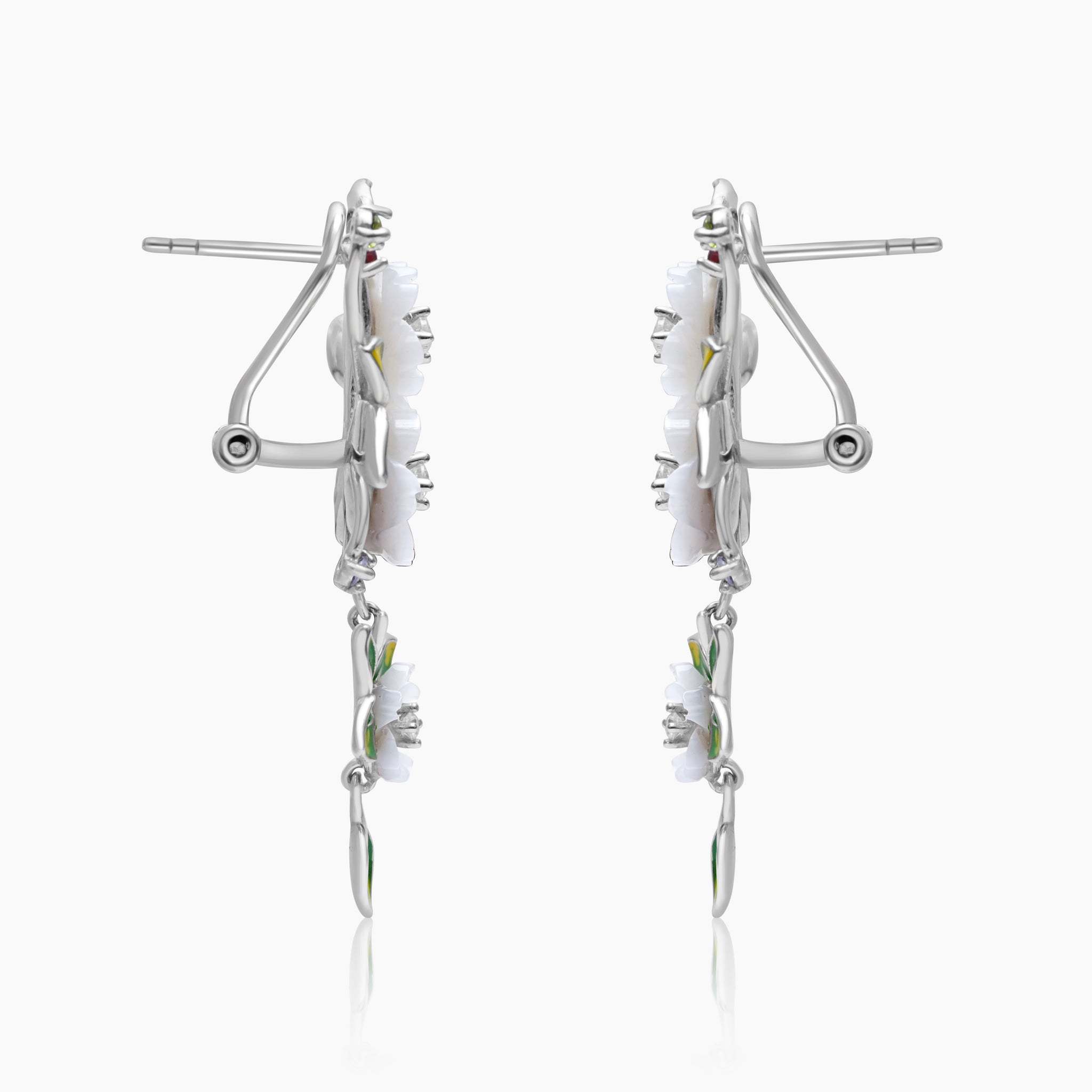 Silver Floral Elegance Enchanted Blossom Earrings