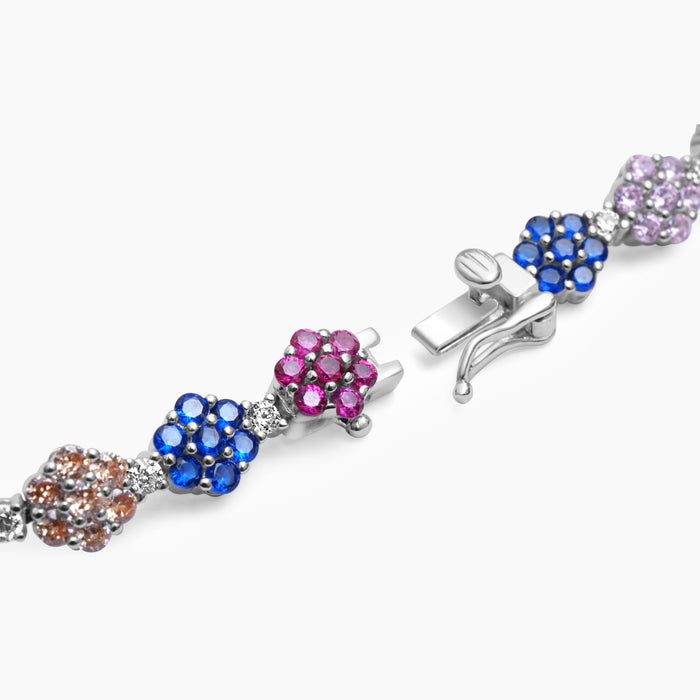 Silver Sparkling Six Tone Bracelet