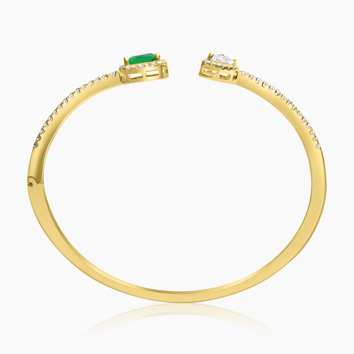 Silver Emerald Green Elegance Bracelet