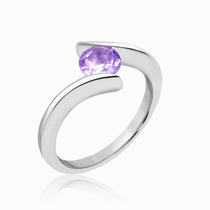 Silver Amethyst Embrace Ring