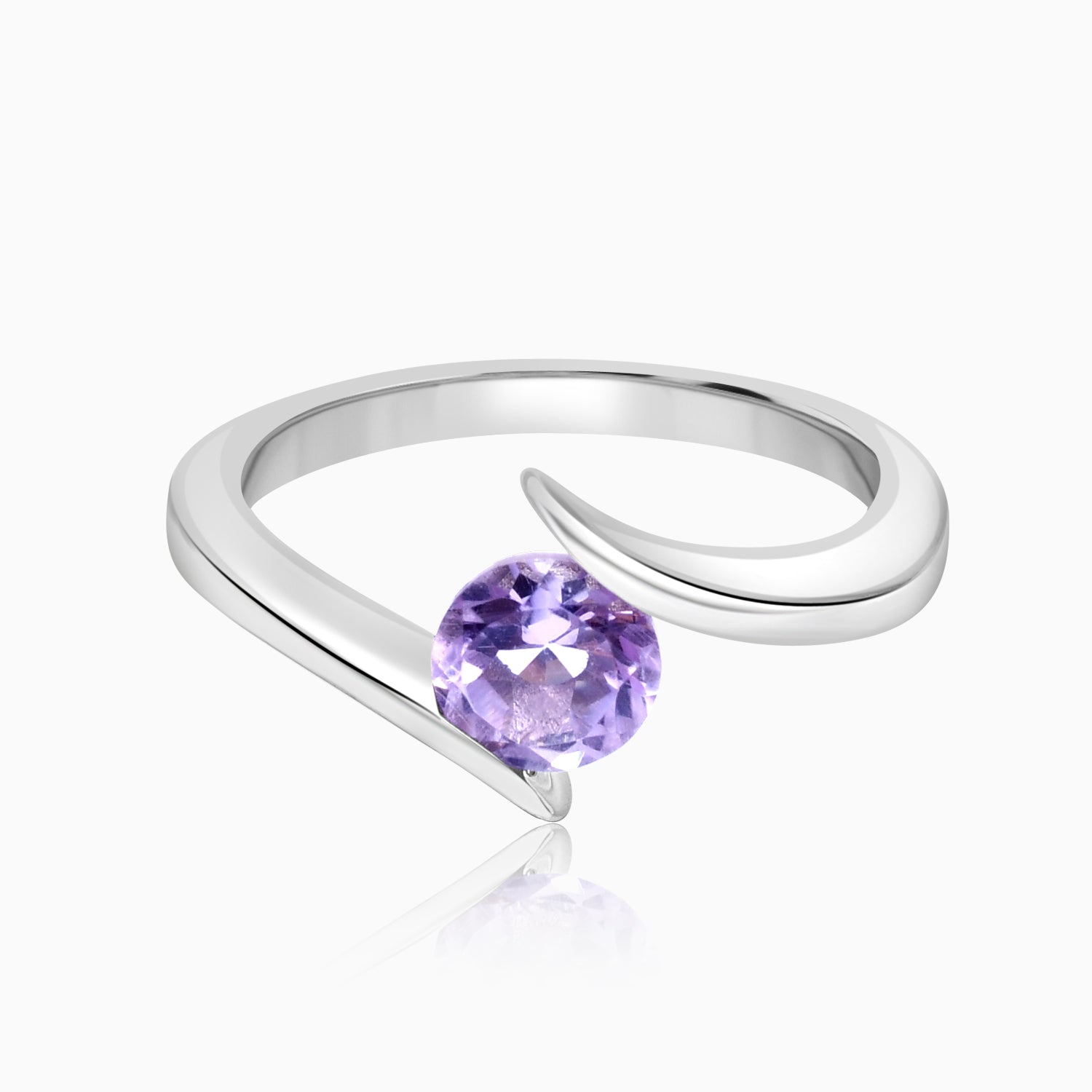Silver Amethyst Embrace Ring