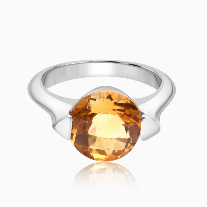 Silver Imperial Yellow Topaz Ring