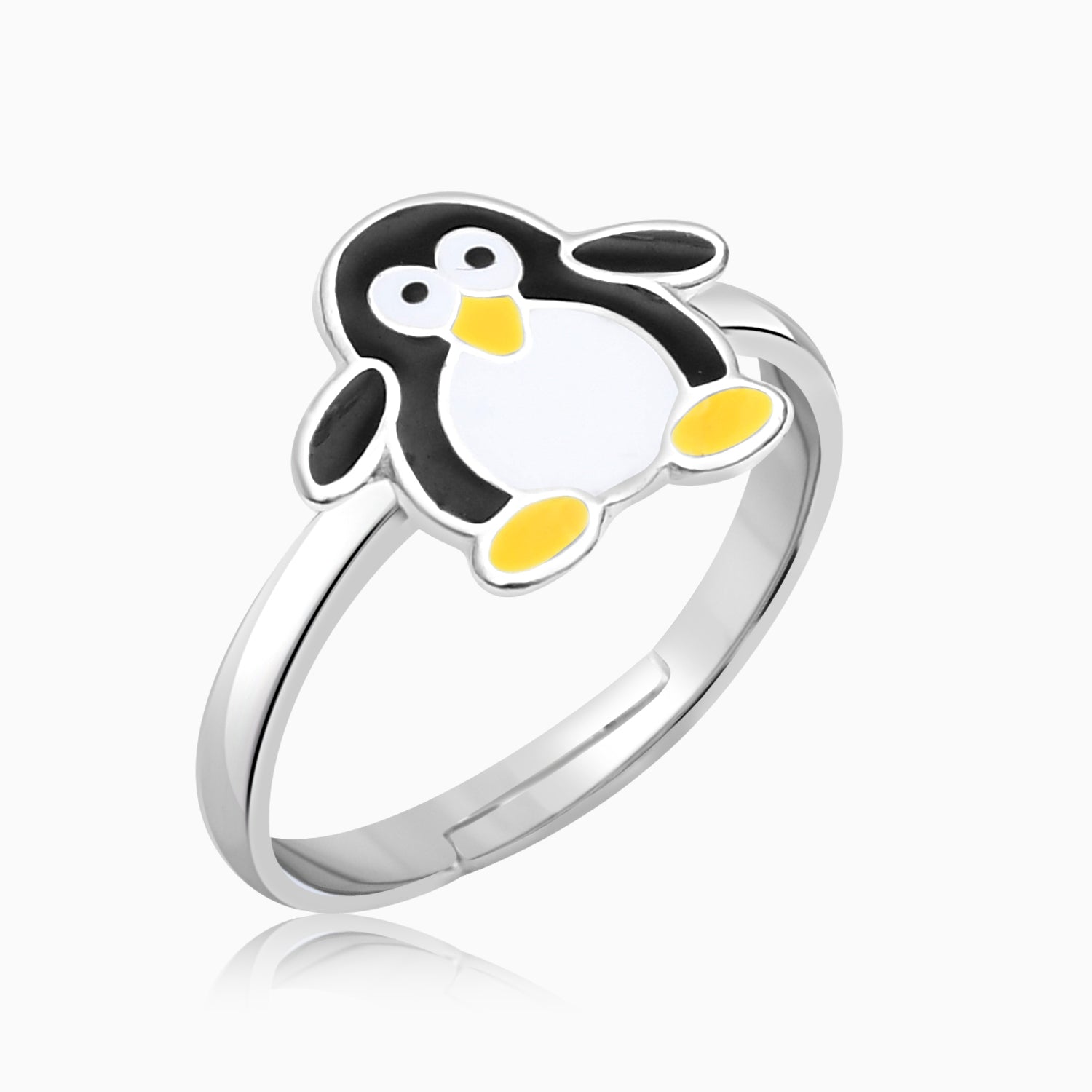 Silver Naughty Penguin Ring
