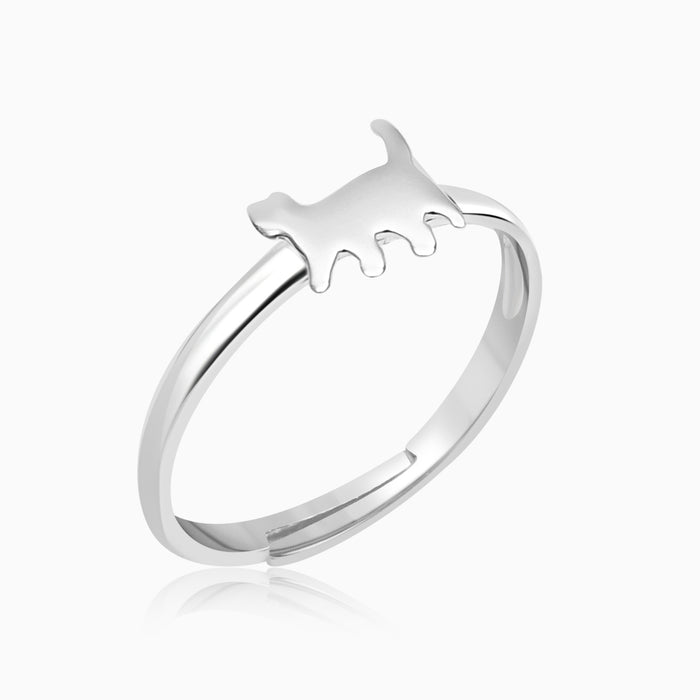 Silver Cute Cat Ring