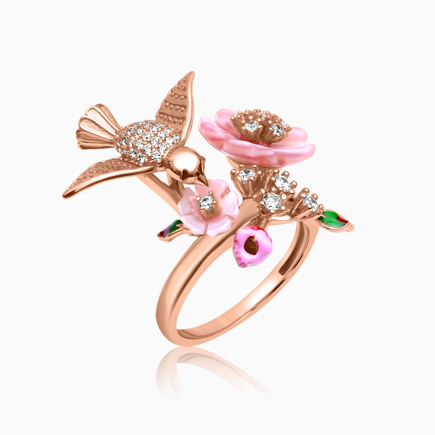 Silver Rose Gold Nature's Paradise Ring