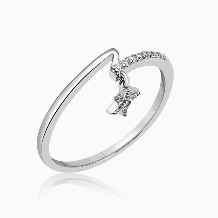 Silver Dangling Star Sparkle Ring