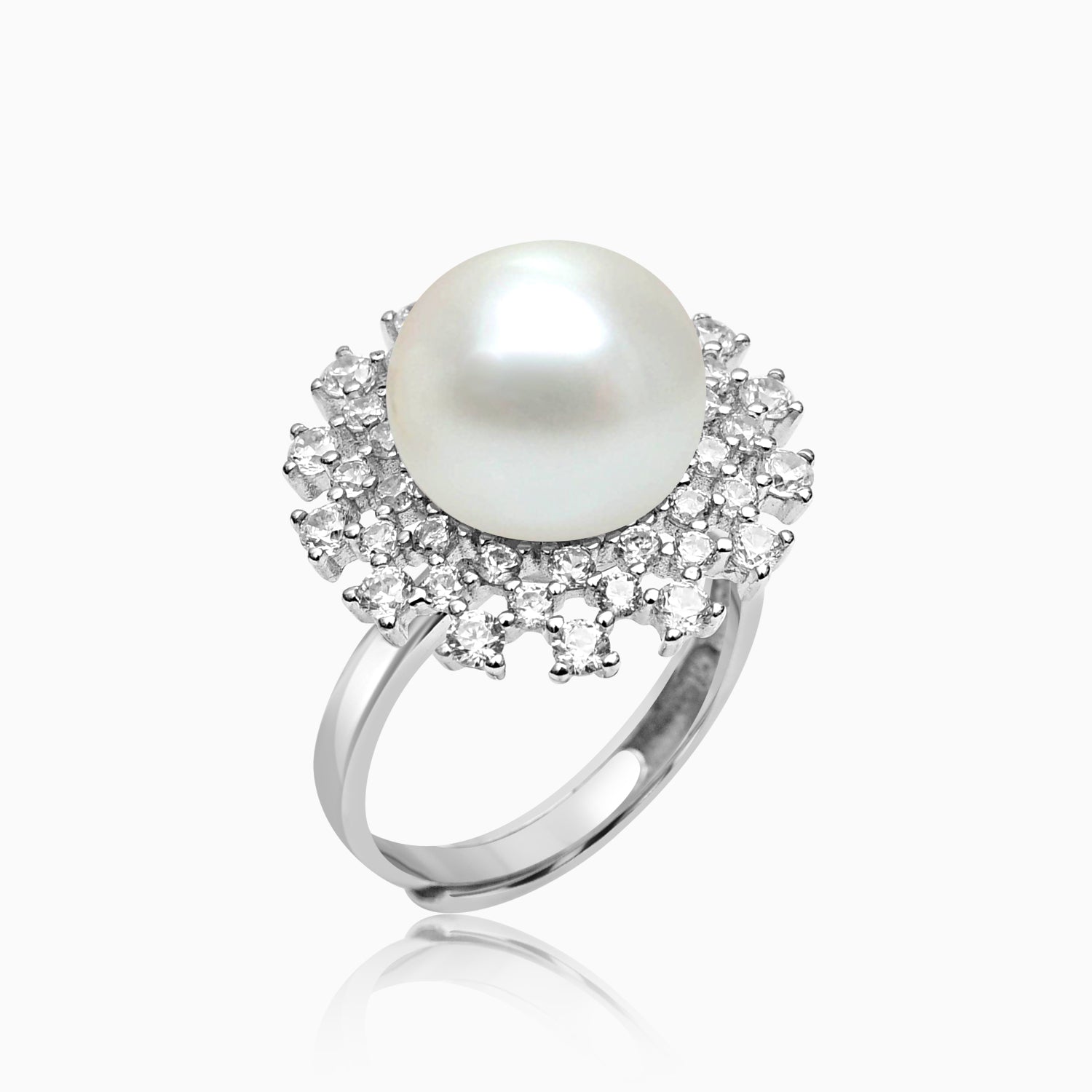 Silver Sparkling Splendour Pearl Earrings