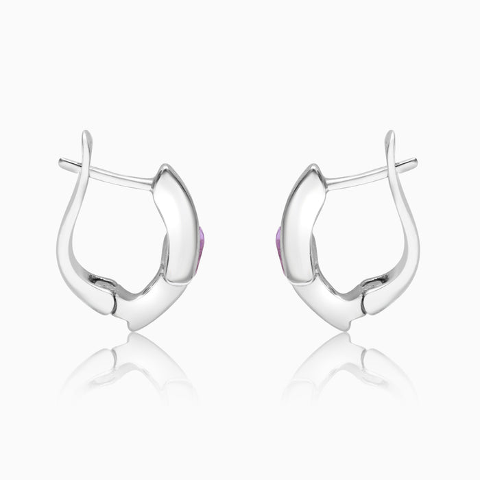 Silver Amethyst Embrace Earrings
