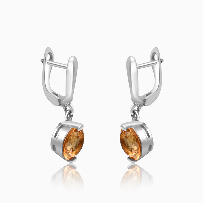 Silver Imperial Yellow Topaz Earrings