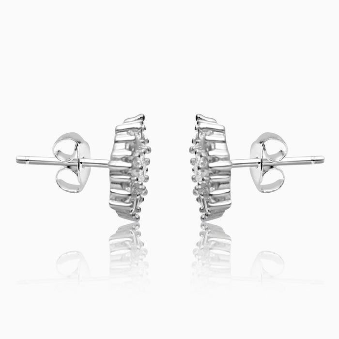 Silver Shimmer Laurel Flower Pendant Set