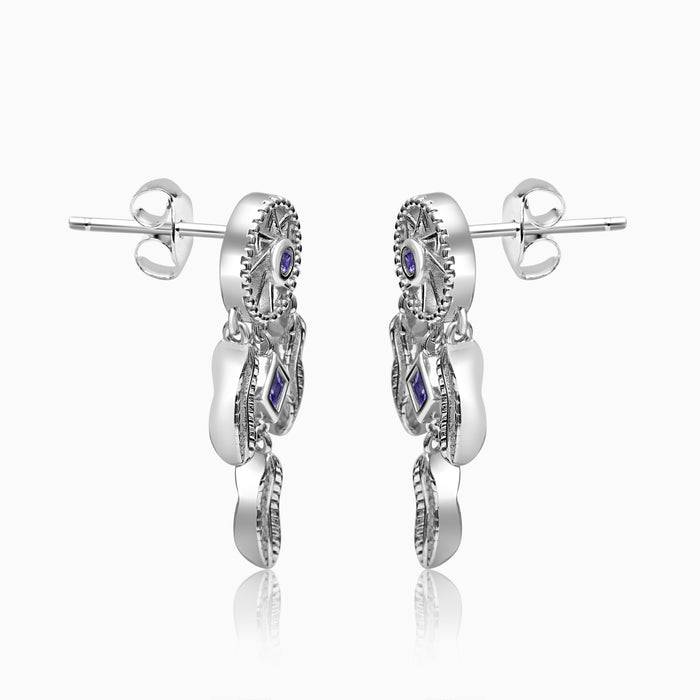 Silver Amethyst Dream Catcher Earrings