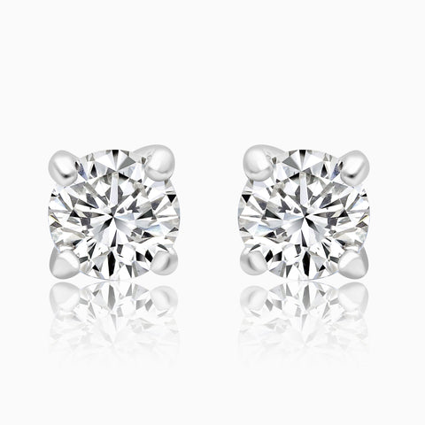 Baby/Children's 4mm Crystal Round Screw Back Earrings in Sterling Silver