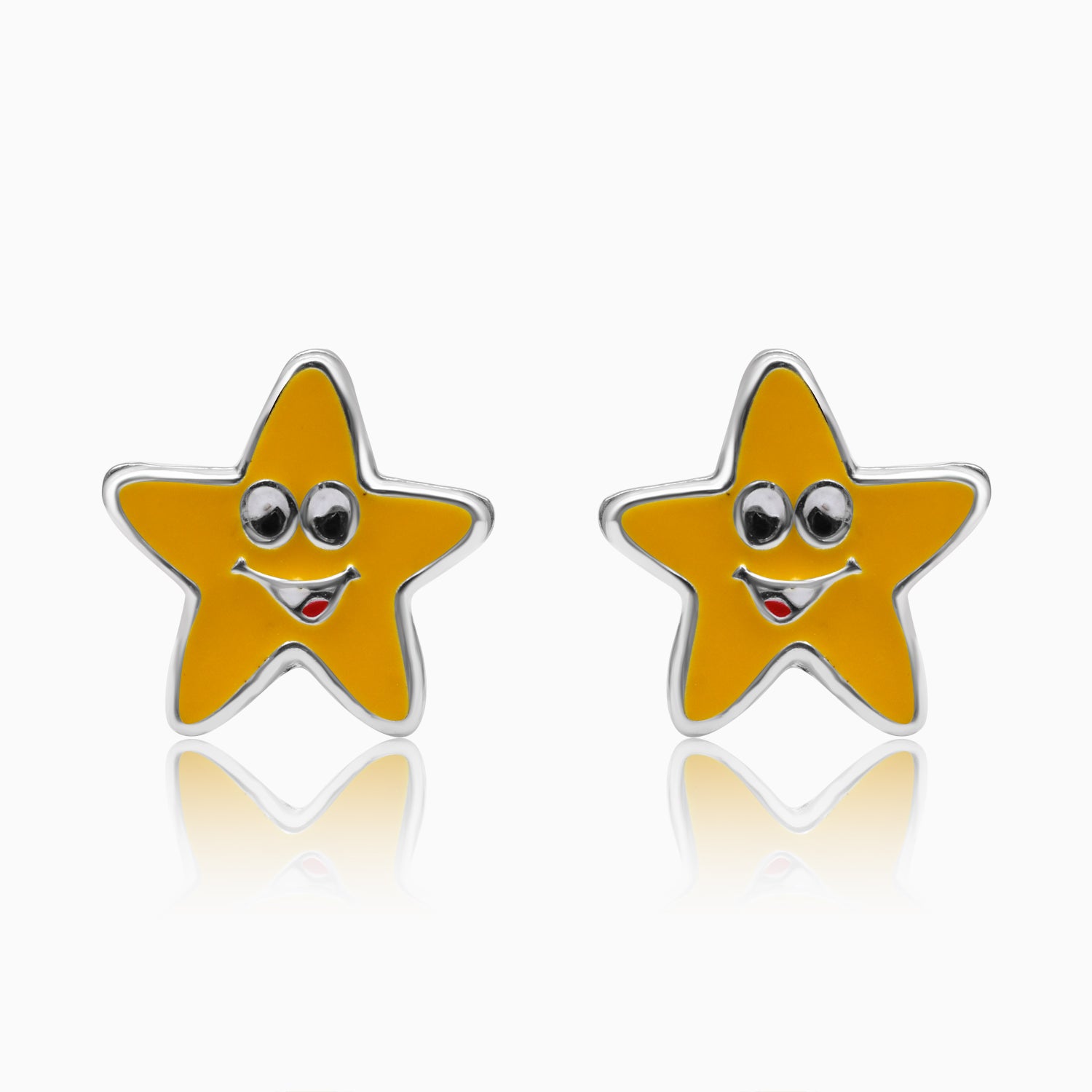 Silver Star Screw Back Earrings