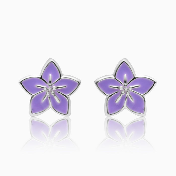 Silver Flower Stud Earrings