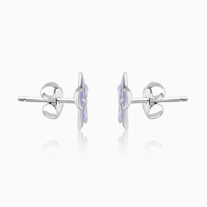 Silver Flower Stud Earrings