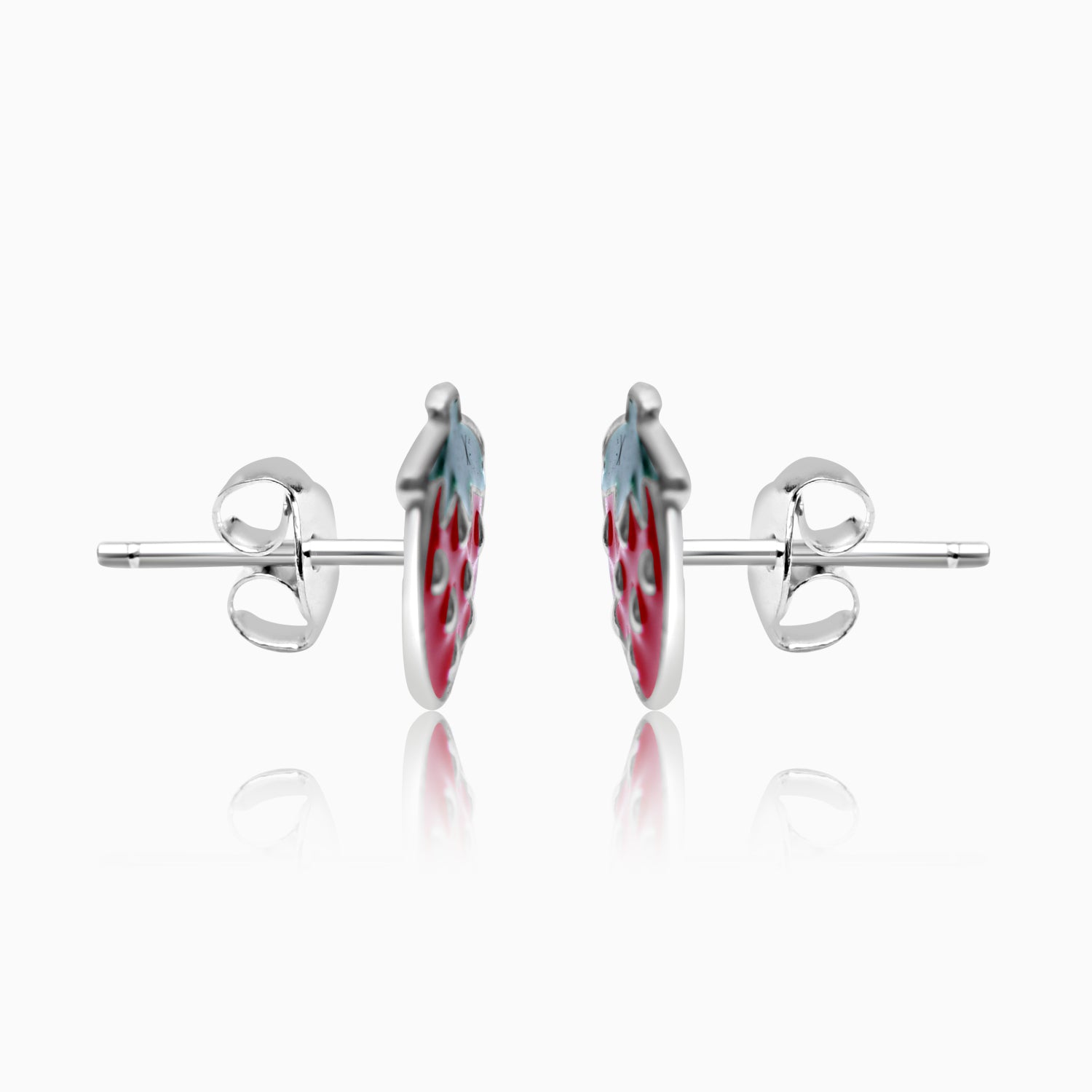 Silver Kids Strawberry Stud Earrings