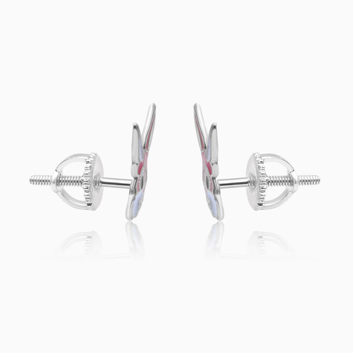 Silver Kids Bunny Stud Earrings