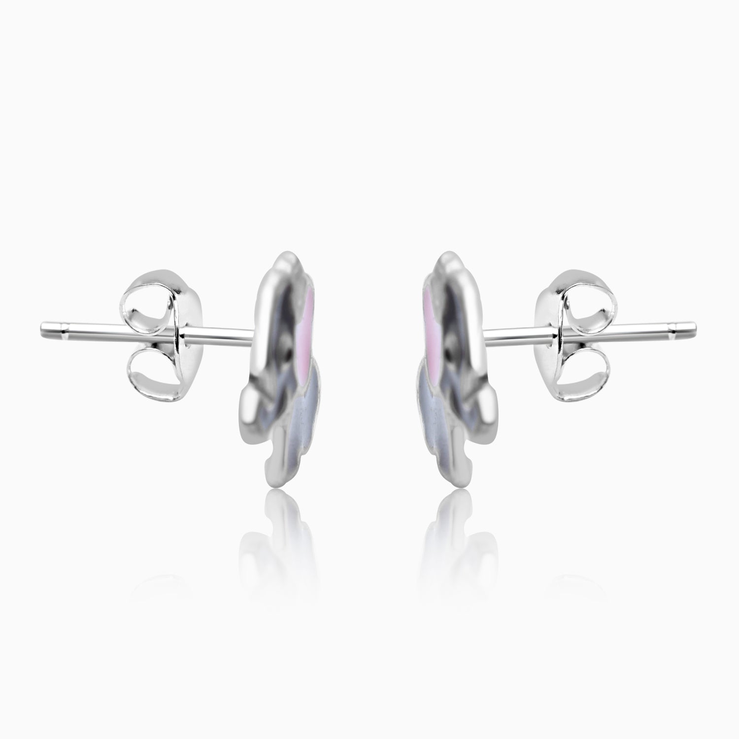 Silver Kids Cute Elephant Earrings