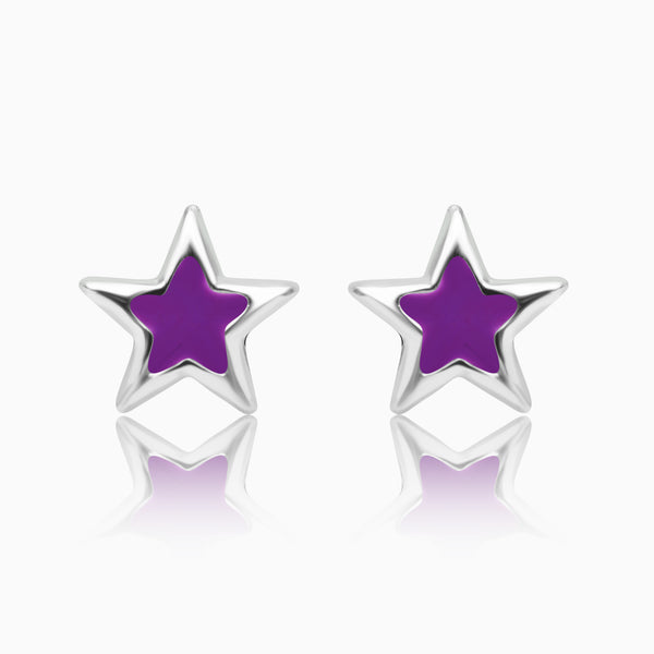 Silver Kids Star Stud Earrings