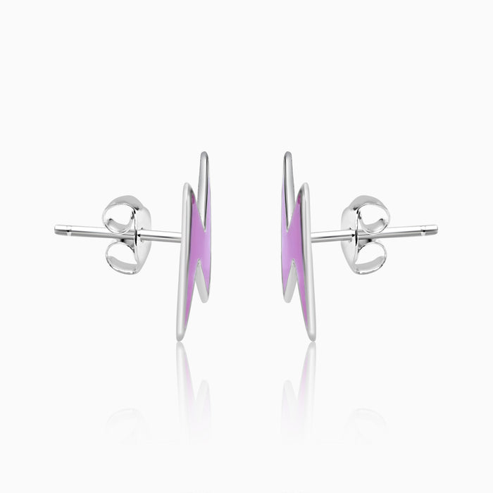Silver Kids Thunder Bolt Stud Earrings