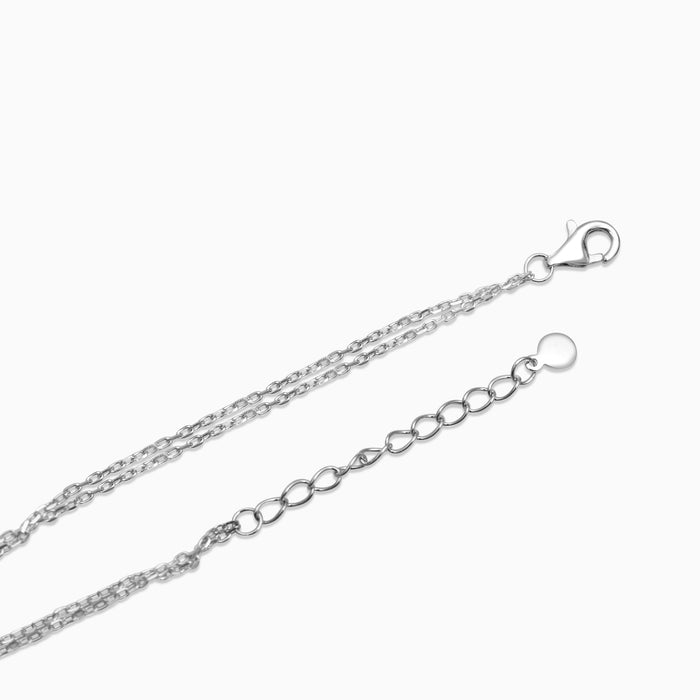 Silver Dangling Zircons & Chain Bracelet