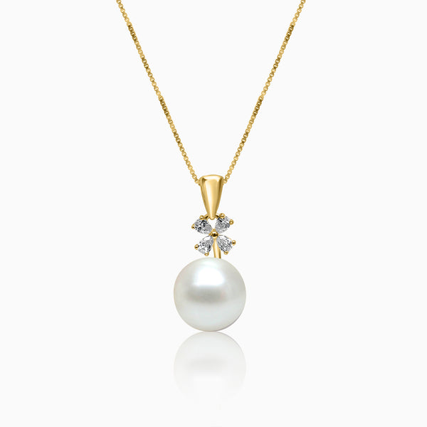 Silver Gold Sparkling Pearl Windmill Pendant