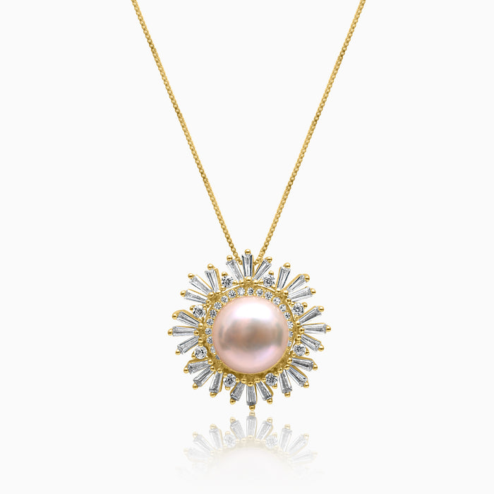Silver Gold Dazzling Sunshine Pearl Pendant