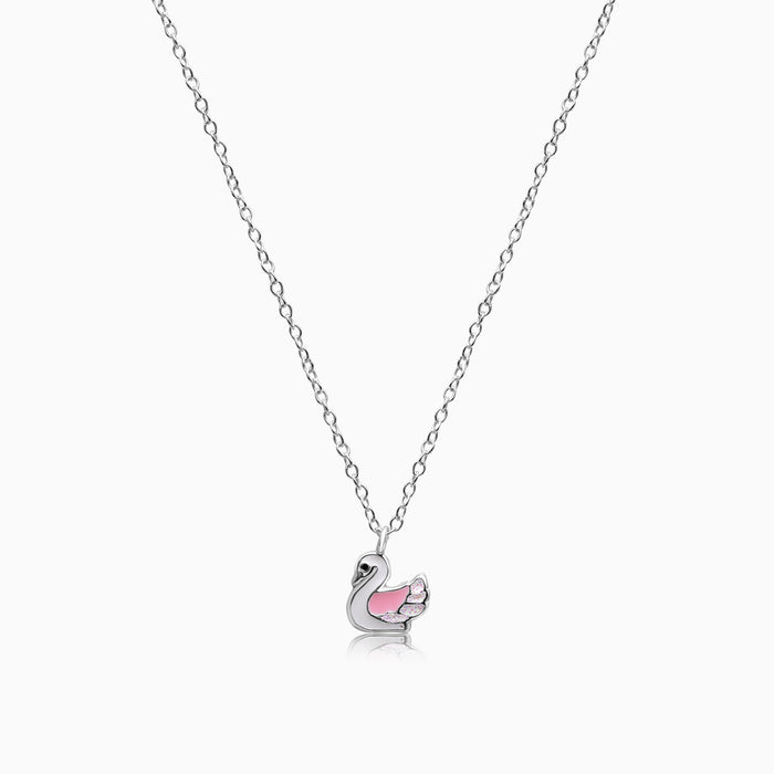 Silver Kids Swan Necklace