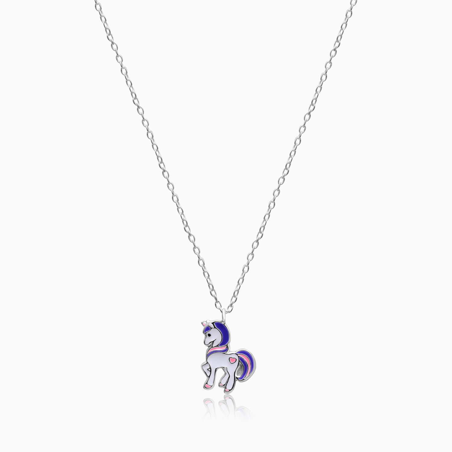 Silver Kids Unicorn Necklace