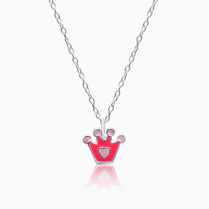 Silver Princess Crown Necklace