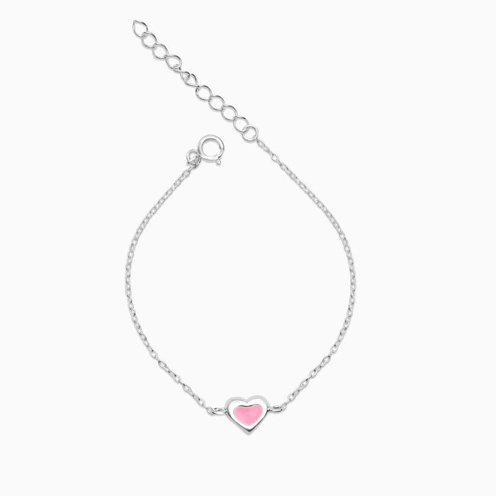 Silver kids Blush Heart Bracelet