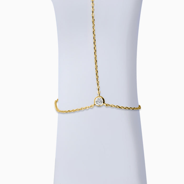 Silver Gold Zircon Y Bracelet