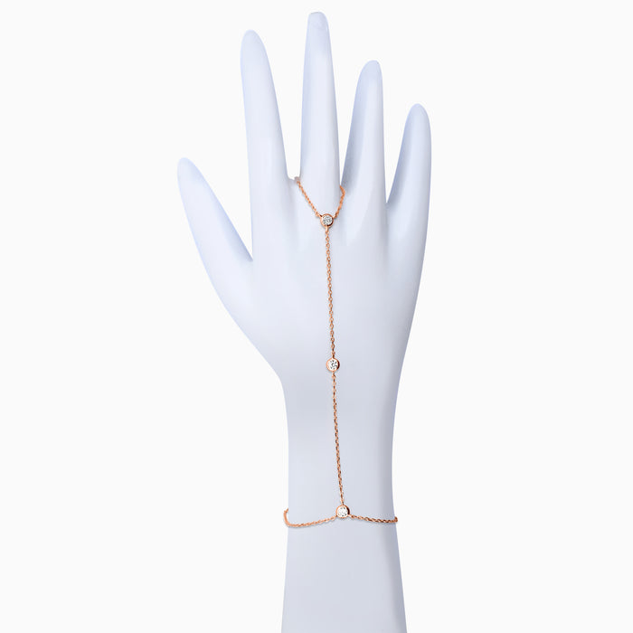 Silver Rose Gold Zircon Y Bracelet
