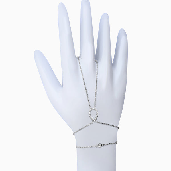 Silver Sparkling Hollow Drop Bracelet