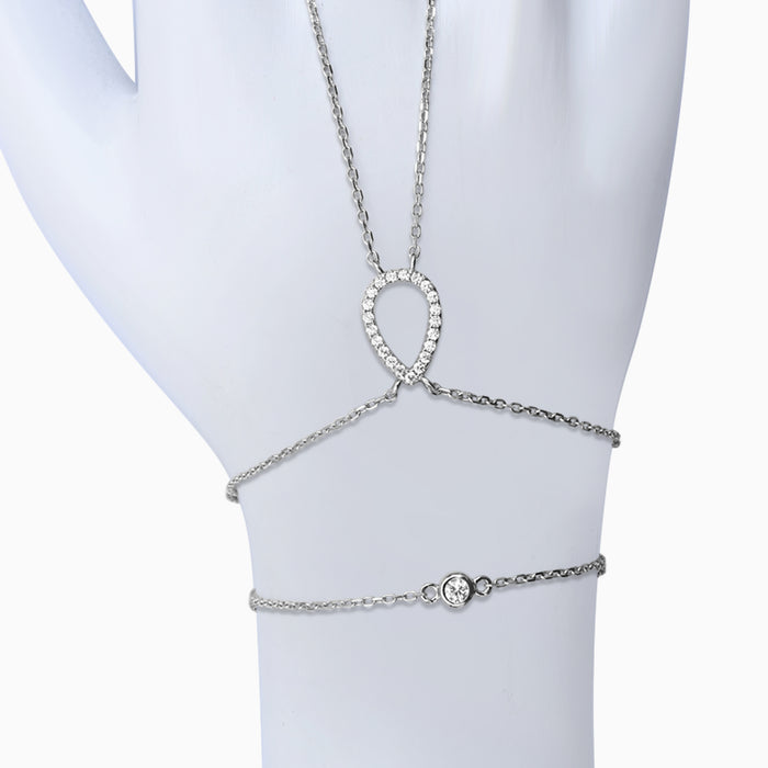 Silver Sparkling Hollow Drop Bracelet