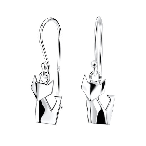 Silver Fox Hook Earrings